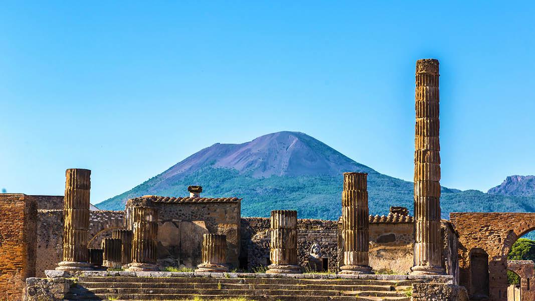 Pompeji med Vesuv i baggrunden